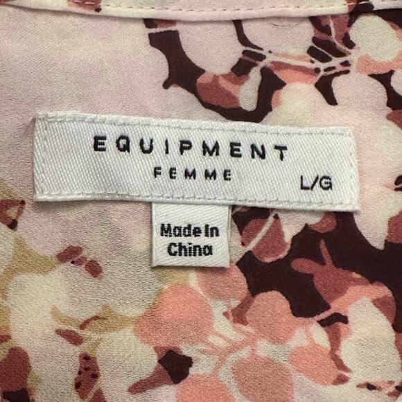 EQUIPMENT Boleyn Floral Blouse In Prune Violette Multi Size Large - Picture 6 of 11
